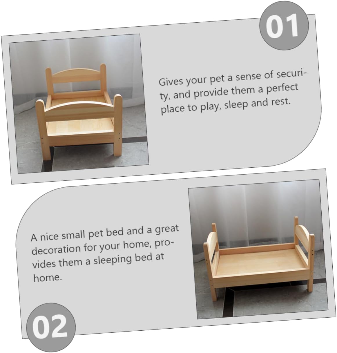 DOITOOL Small Wooden Dog Bed Decorative Cat Nest Household Pet Accessory Cozy for Small Pets Easy to Clean and Maintain