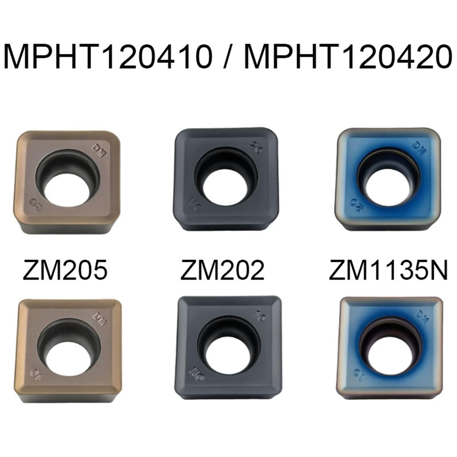 Insert De Fraisage CNC À Trois Faces, Tournage En Carbure Indexable, 10 Pièces(MPHT120420 ZM205)