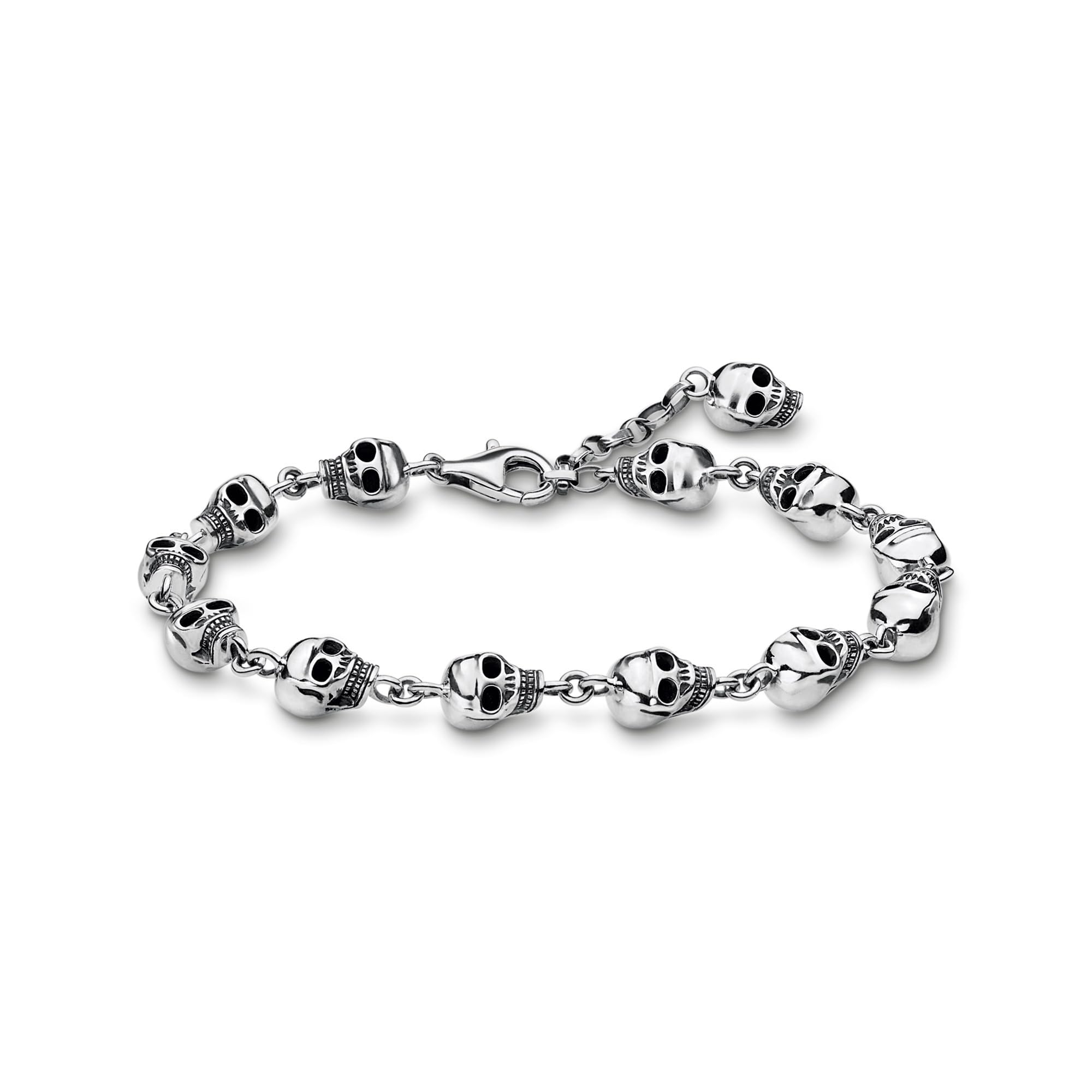 Thomas Sabo Bracelet skulls 925 Sterling Silver, Blackened