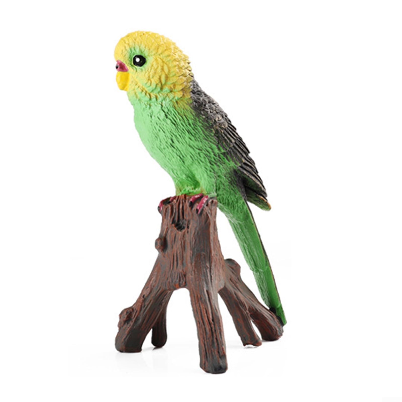 Garden Birds, Exquisite Parrot Budgie Ornament Vivid Budgerigar Arts Indoor Outdoor Decoration, 6x5.2x11 cm(Green)