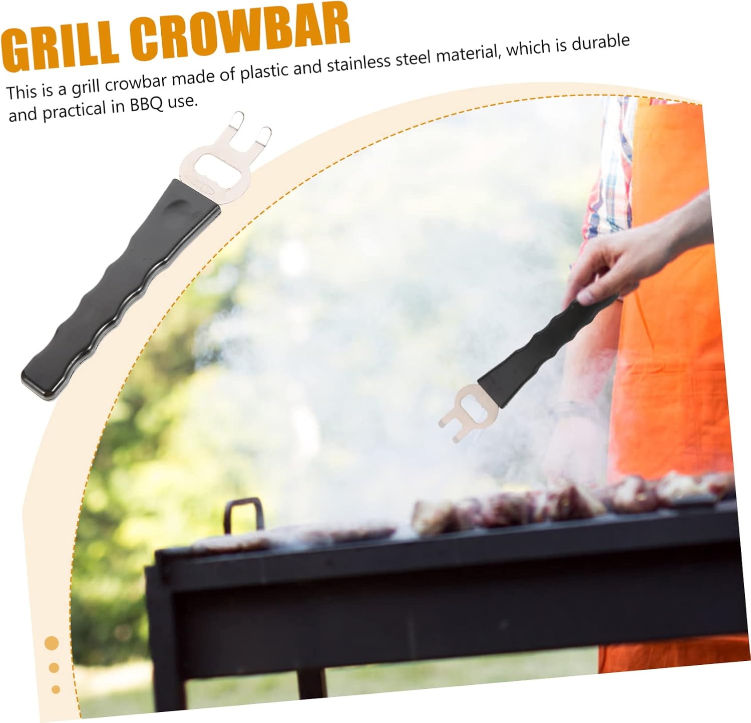 Stainless Steel Plate Lifter with Black Handle for Hot Cookware