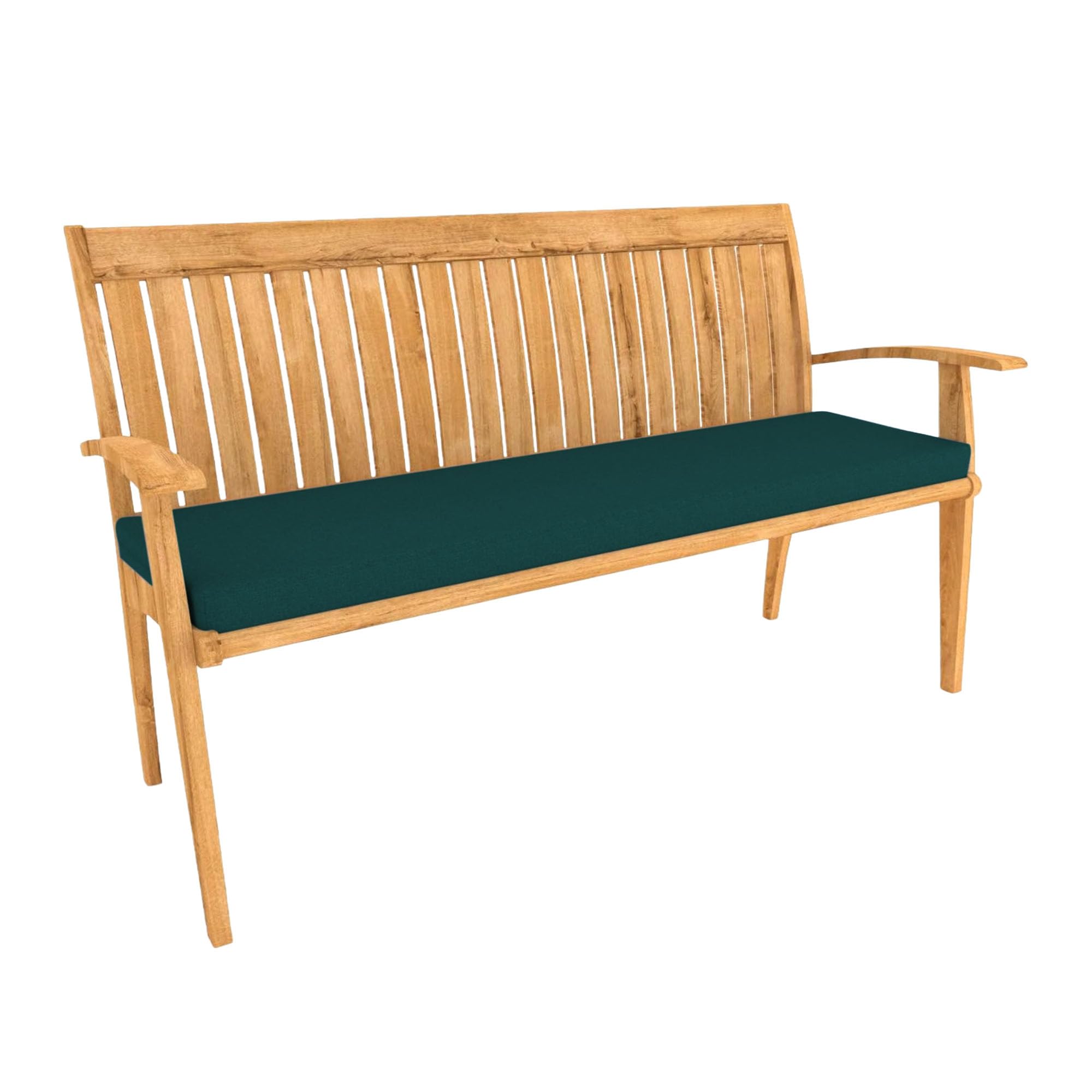 WEIZERO Waterproof Garden Bench Cushion 55 x 102 cm Soft Replacement Indoor Outdoor Furniture Bench Cushion with Non Slip Bottom for Patio Chaise Swing Indoor, Green