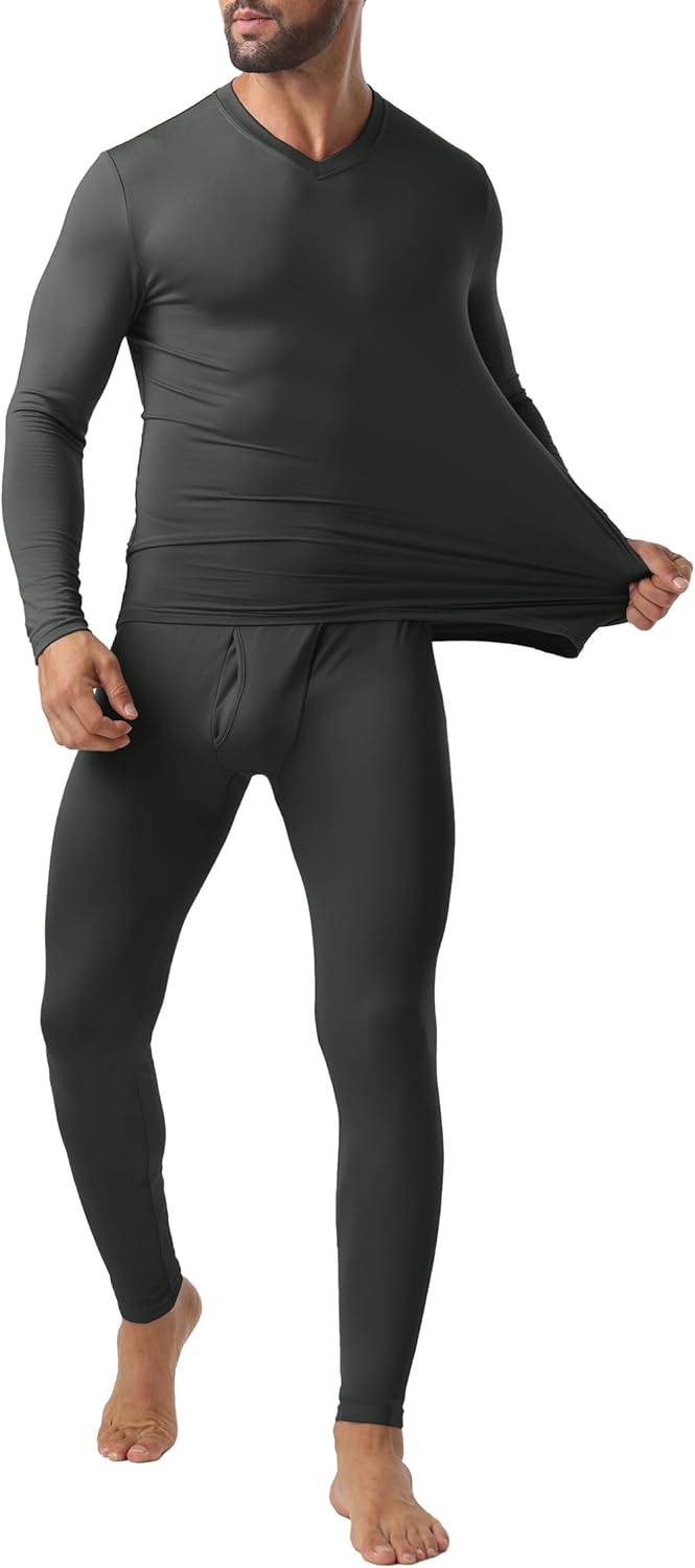 Askdeer Thermal Underwear for Men Long Johns Thermal Fleece Lined Long Underwear Base Layer Set - Image 2