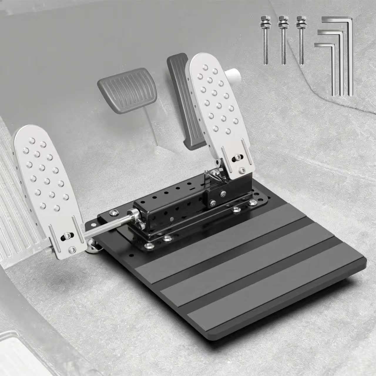 Left Foot Accelerator Pedal for Disabled Drivers, Portable Adjustable Gas Pedal Conversion with Quick Release & Footrest, All-Metal Split Design, Fits Most Automatic Vehicles