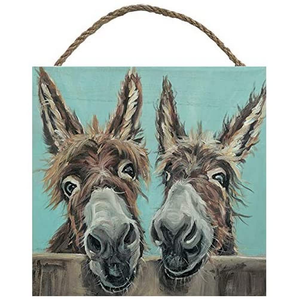 Louise Brown Multi-Colour Double Trouble Wooden Wall Art, 20 X 20 Cm