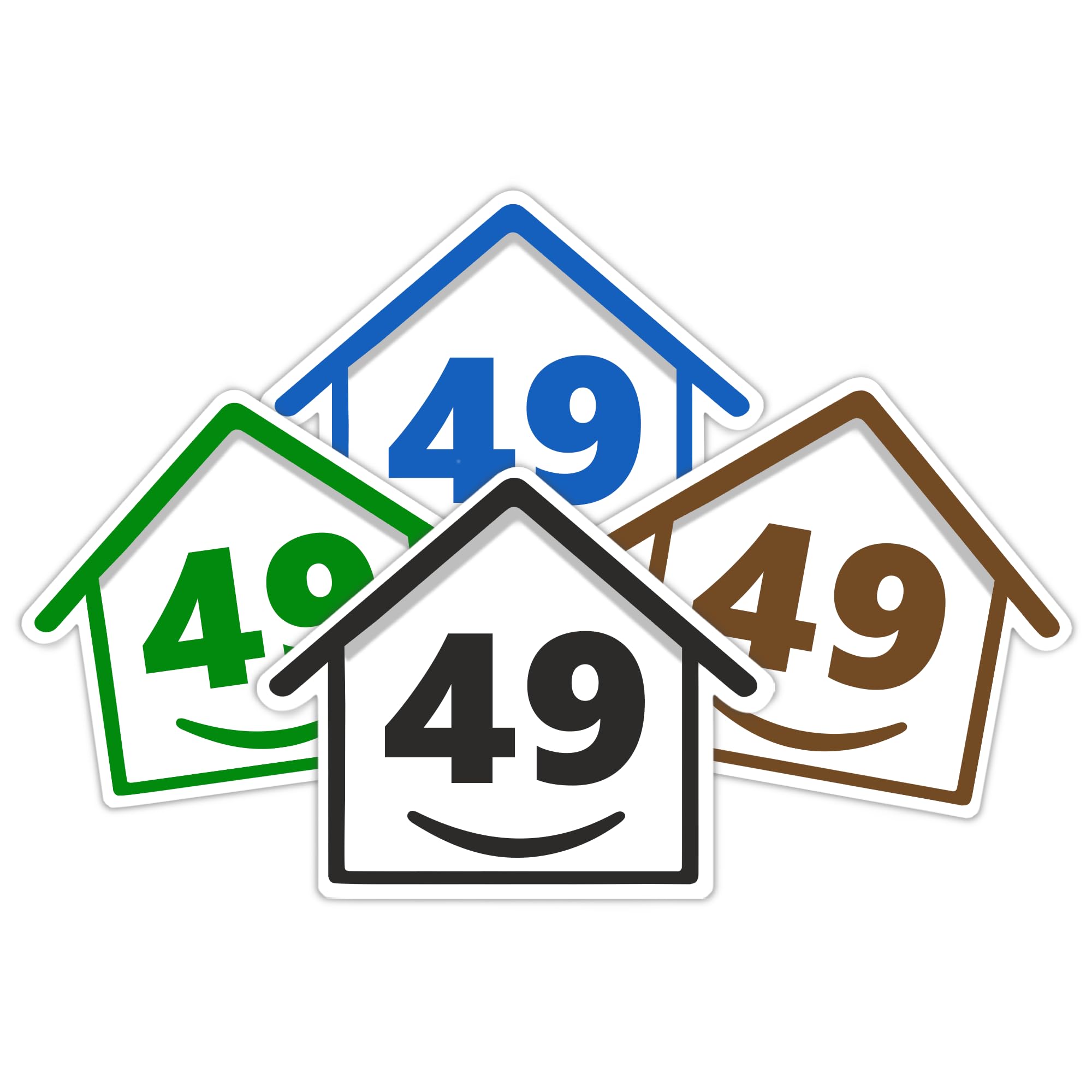 4 x Bin Numbers for Wheelie Bins, 1-99, 15cm ‘Happy House’ Colour Design Dustbin Stickers, Easy Application Stick On Number Stickers - Weatherproof Self Adhesive Vinyl – Blue, Black, Green, Brown (25) — view 15