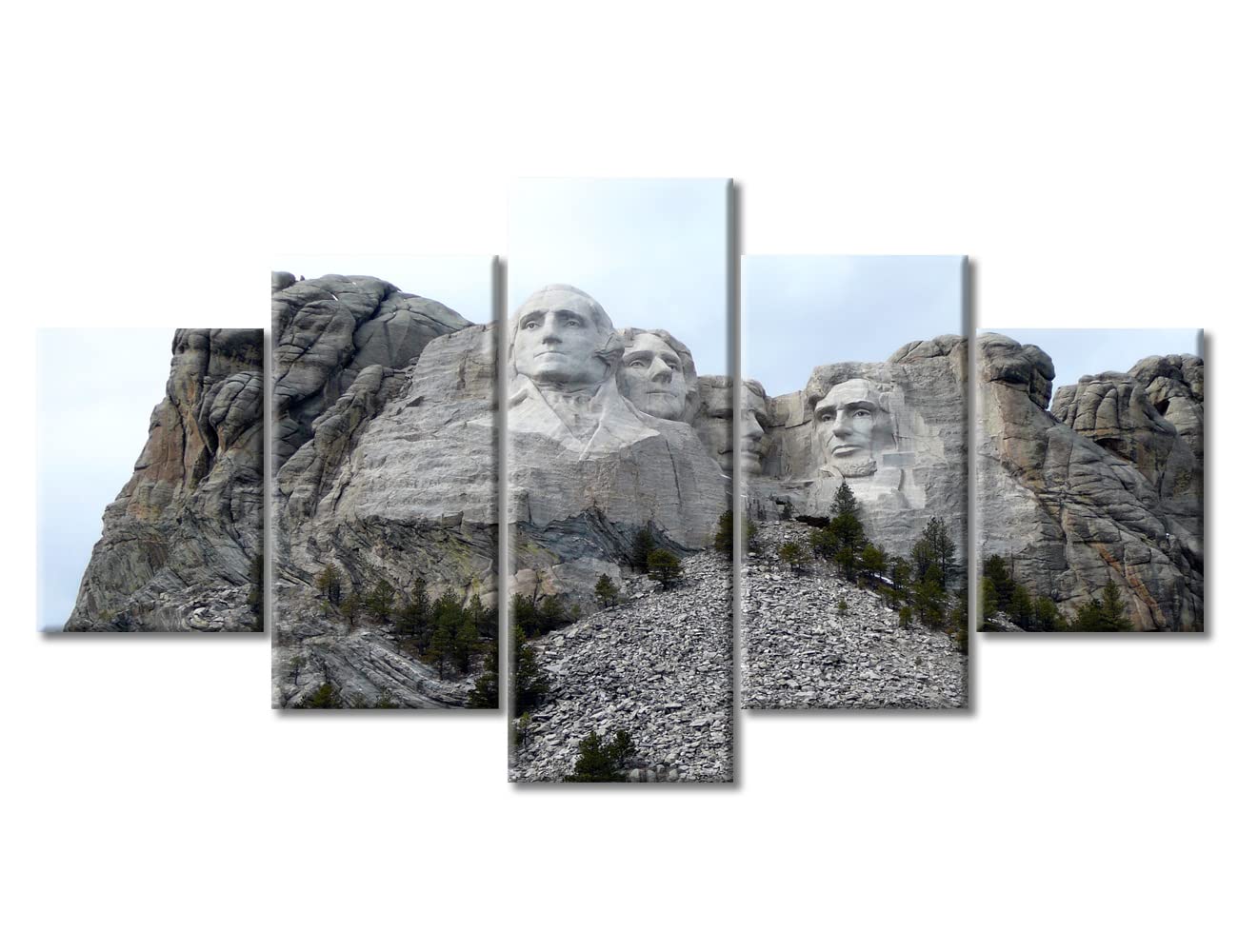Wall Art for Bedroom Mt. Rushmore In South Dakota Art Prints 3 Panel Wall Art Framed Art Wall Decor Canvas Painting Wall Art Mid Century Modern Decor Artwork Wall Hanging, 60x32 Inches