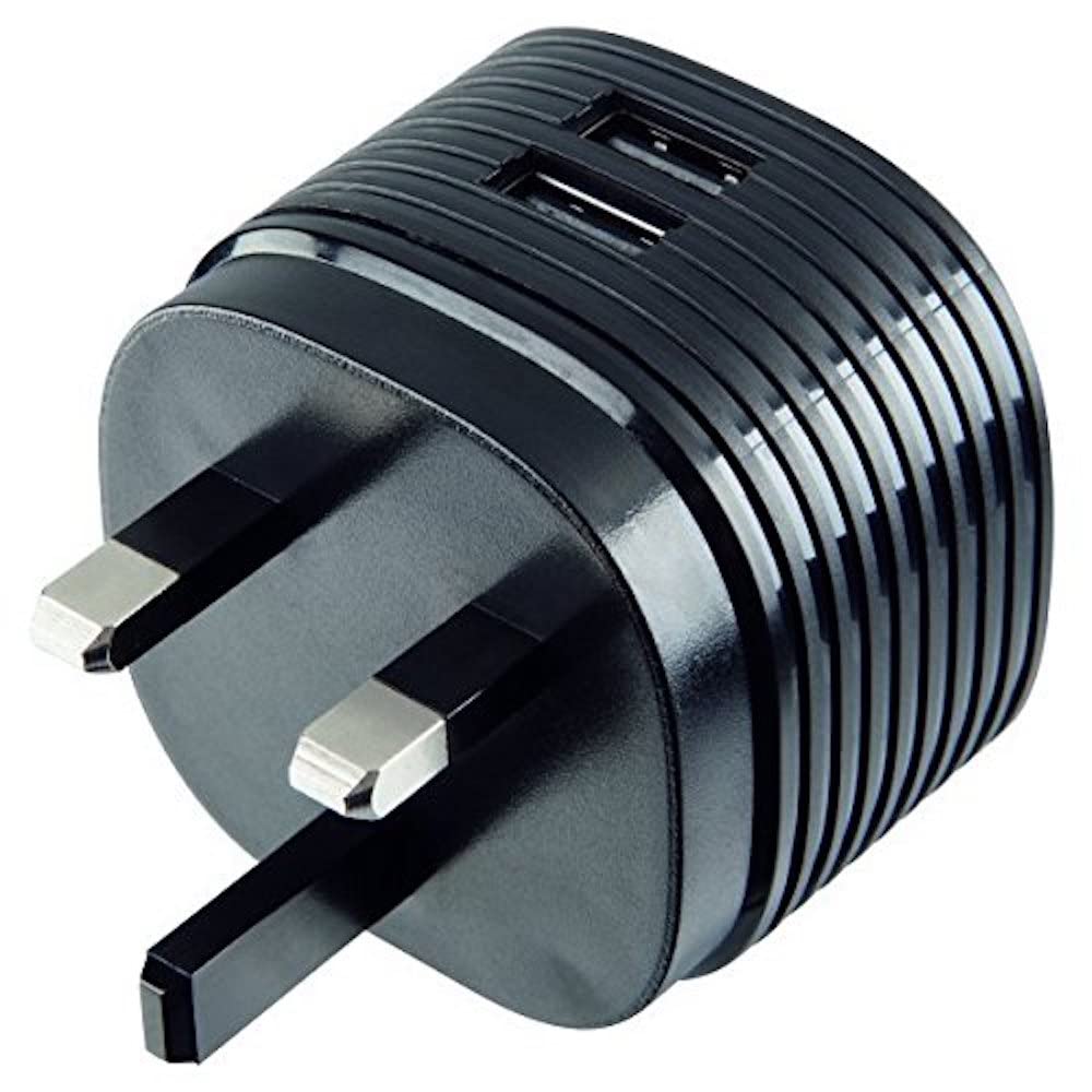 Hama Black Dual Charger. 2X Usb. 2.4A With Uk Plug.