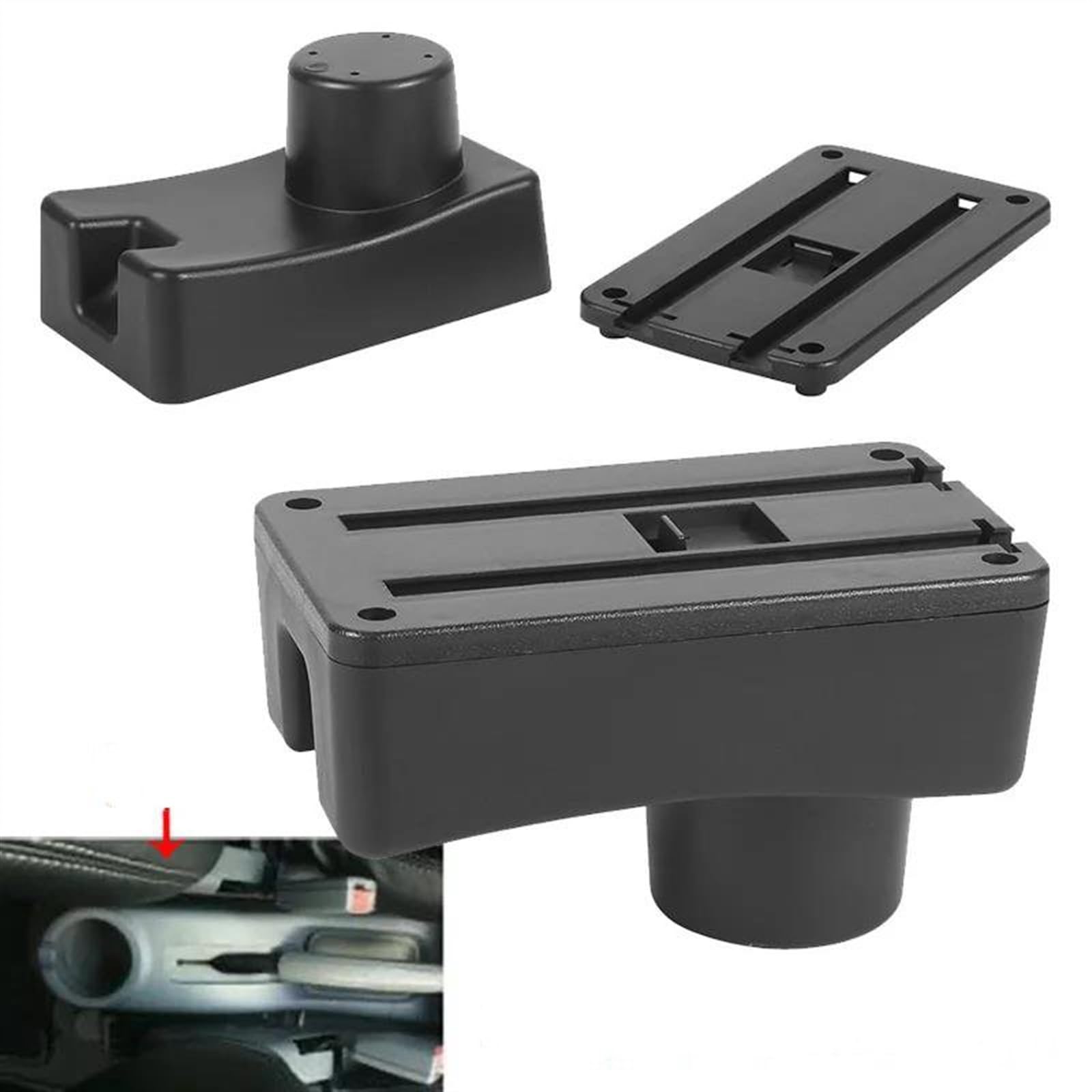 Scatola Bracciolo Con Supporto Multifunzionale Accessori Per La Modifica Degli Interni Dell'auto Imbottiti In PU Per Accento Per Tagaz Consolle centrale(B3 Black white 3USB)