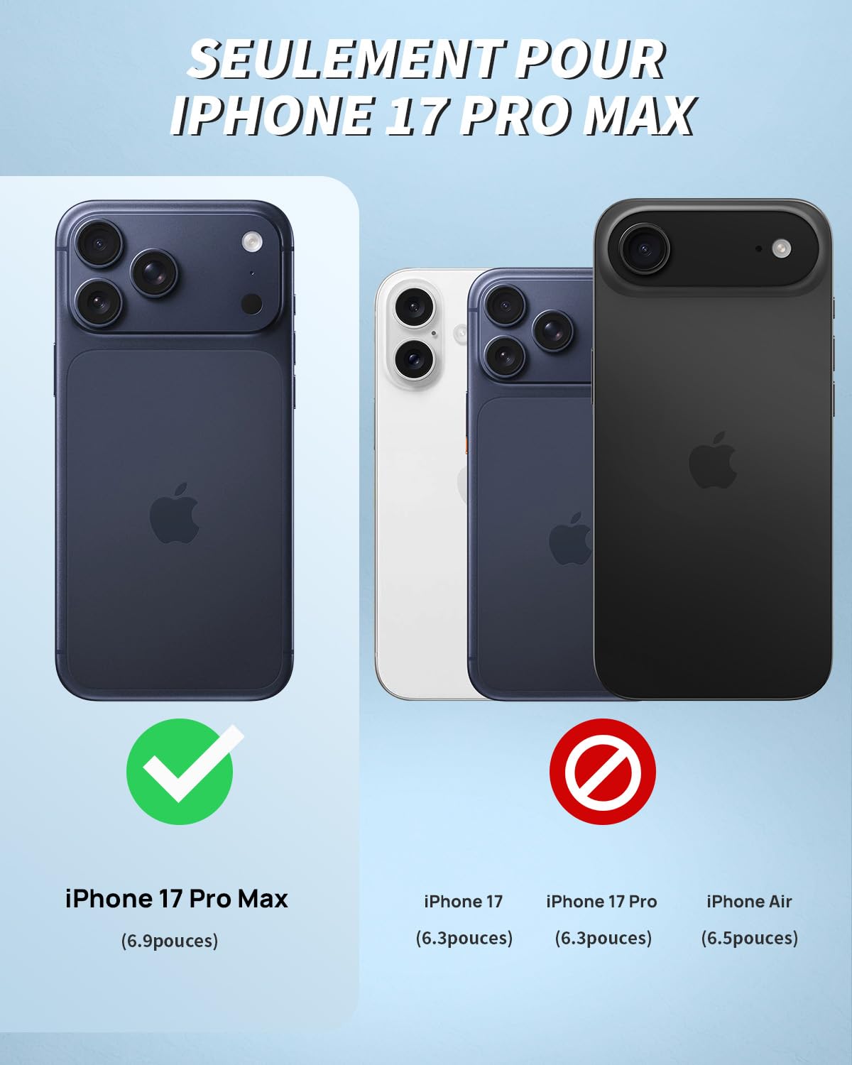 seacosmo Coque pour iPhone 17 Pro Max, IP68 Étanche 360 Intégrale Protection Étui avec Protecteur d'Écran, Militaire Antichoc Double Renforcée Imperméable Robuste Armure Métal Coque 17 Pro Max - Noir
