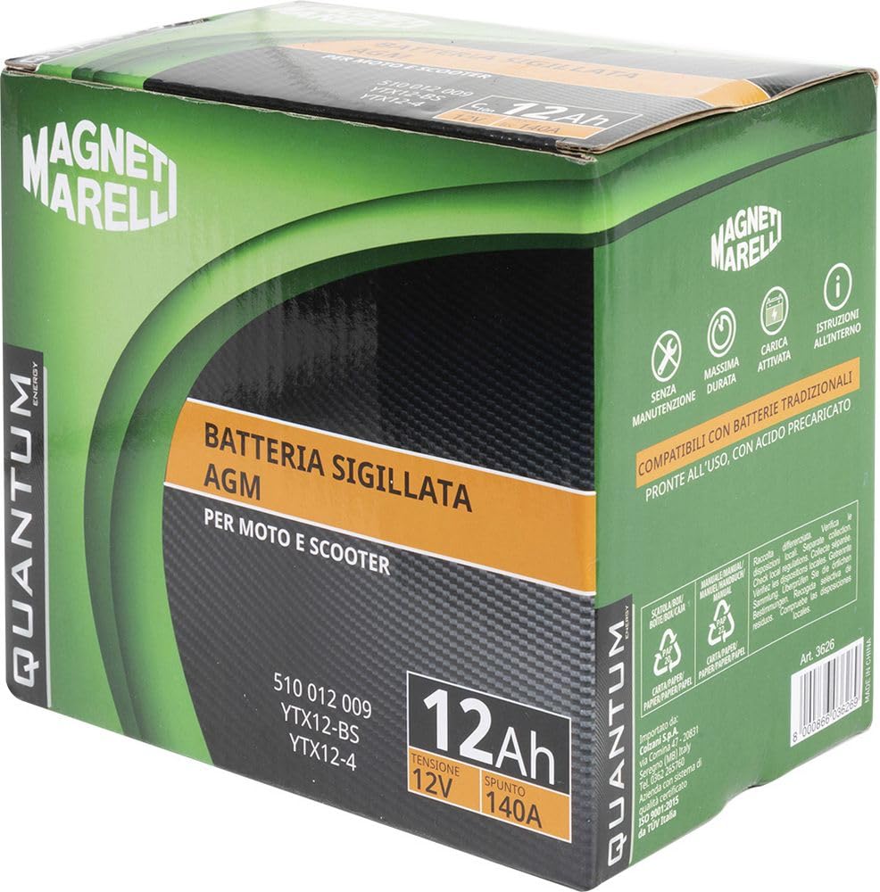 Bateria Quantum-Marelli 12ah AGM bezobsługowa