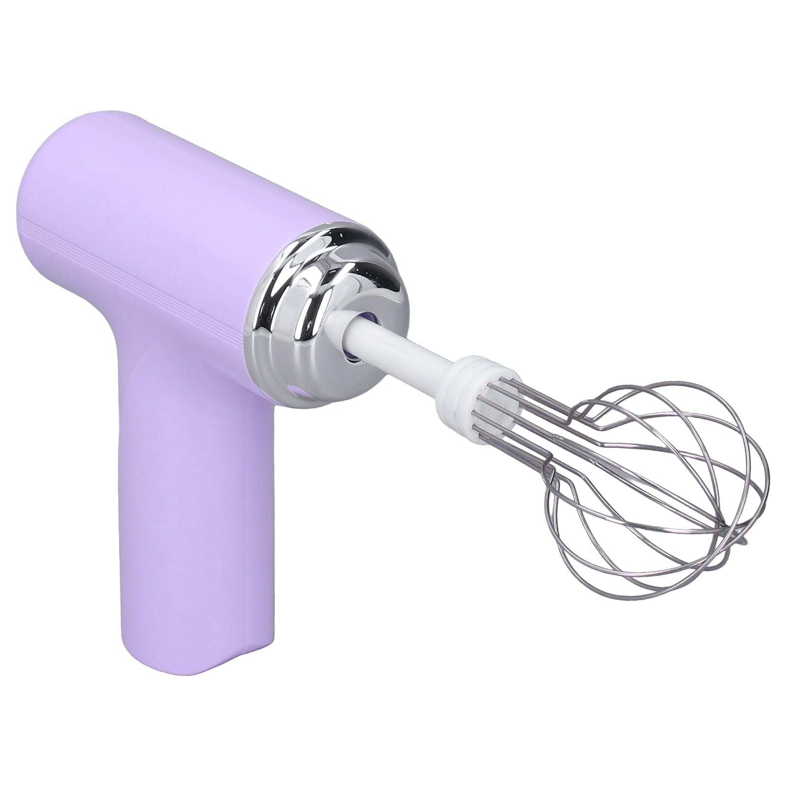 Electric Egg Beater, Handheld Milk Frother Wand for Butter, Rechargeable Electric Whisk with 2 Heads 3 Speeds, for Whipping Cream (Purple)