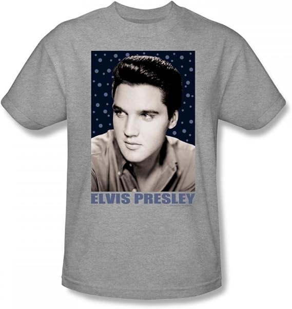 Elvis Blue Sparkle Adult TShirt In Heather Amazon.co.uk Fashion