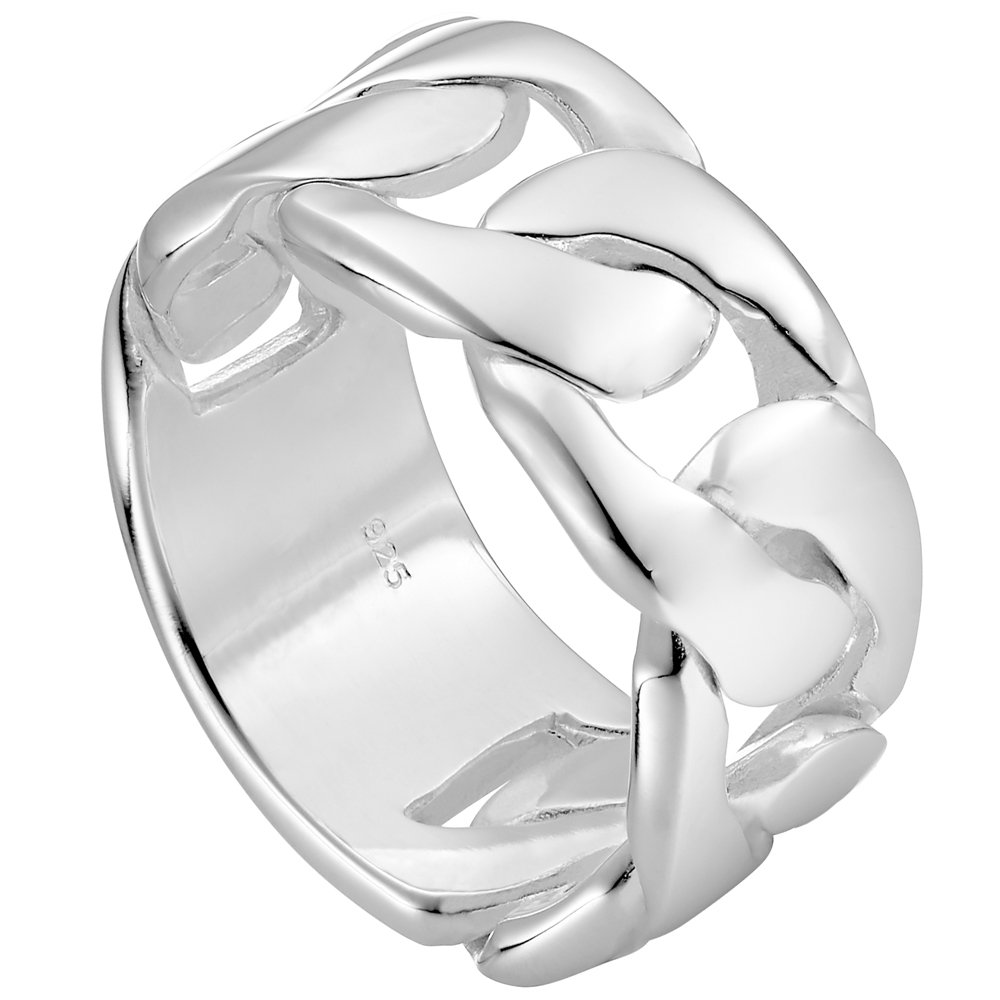 Vinani l'anneau le design la chaîne de cuirasse de manière tortueuse brillant massivement le sterling l'argent 925 2RLA