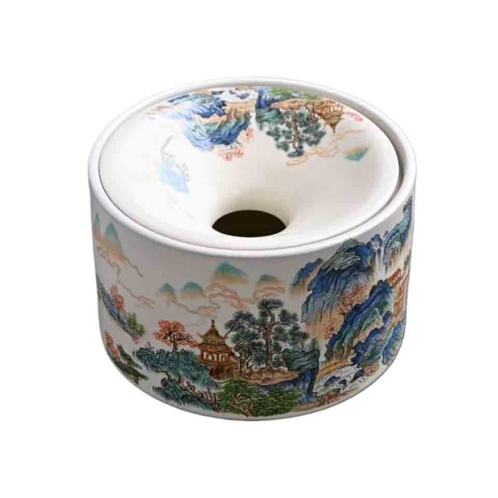 Ashtrays Retro Ceramic Funnel Ashtray Round for Home Use in Living Rooms Prevents Dust and Wind with Lid Decor