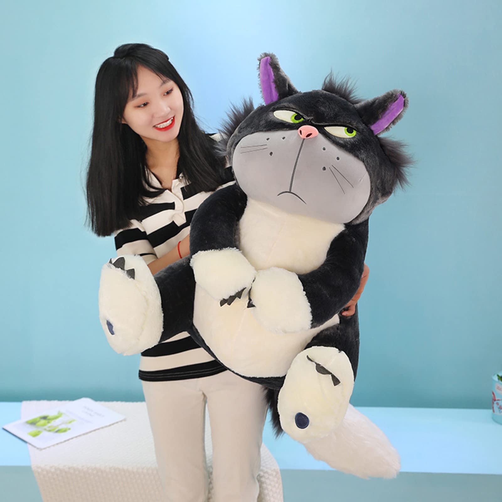 ARMAAN 30–80 cm große Luzifer-Katze, weiches, kuscheliges Plüschtier für Kinder und Teenager, waschbare Begleiterpuppe, Plüschtiere für Jungen und Mädchen als Geburtstags-, Weihnachts,Grey-80cm