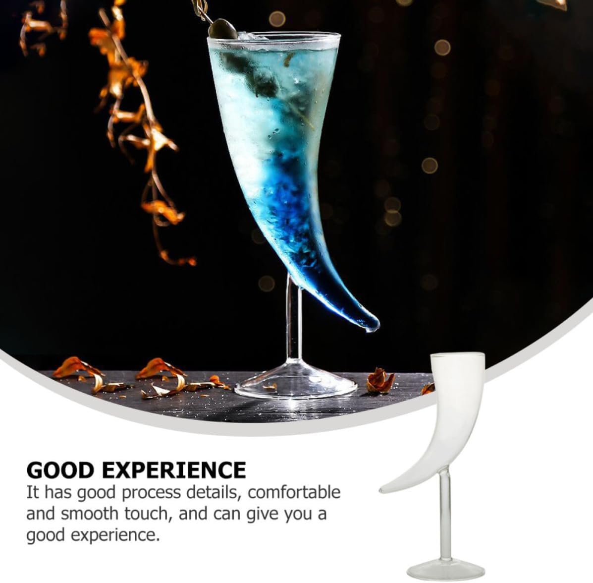 Moon Shape Cocktail Glass Goblet for Bar Drinks and Entertaining