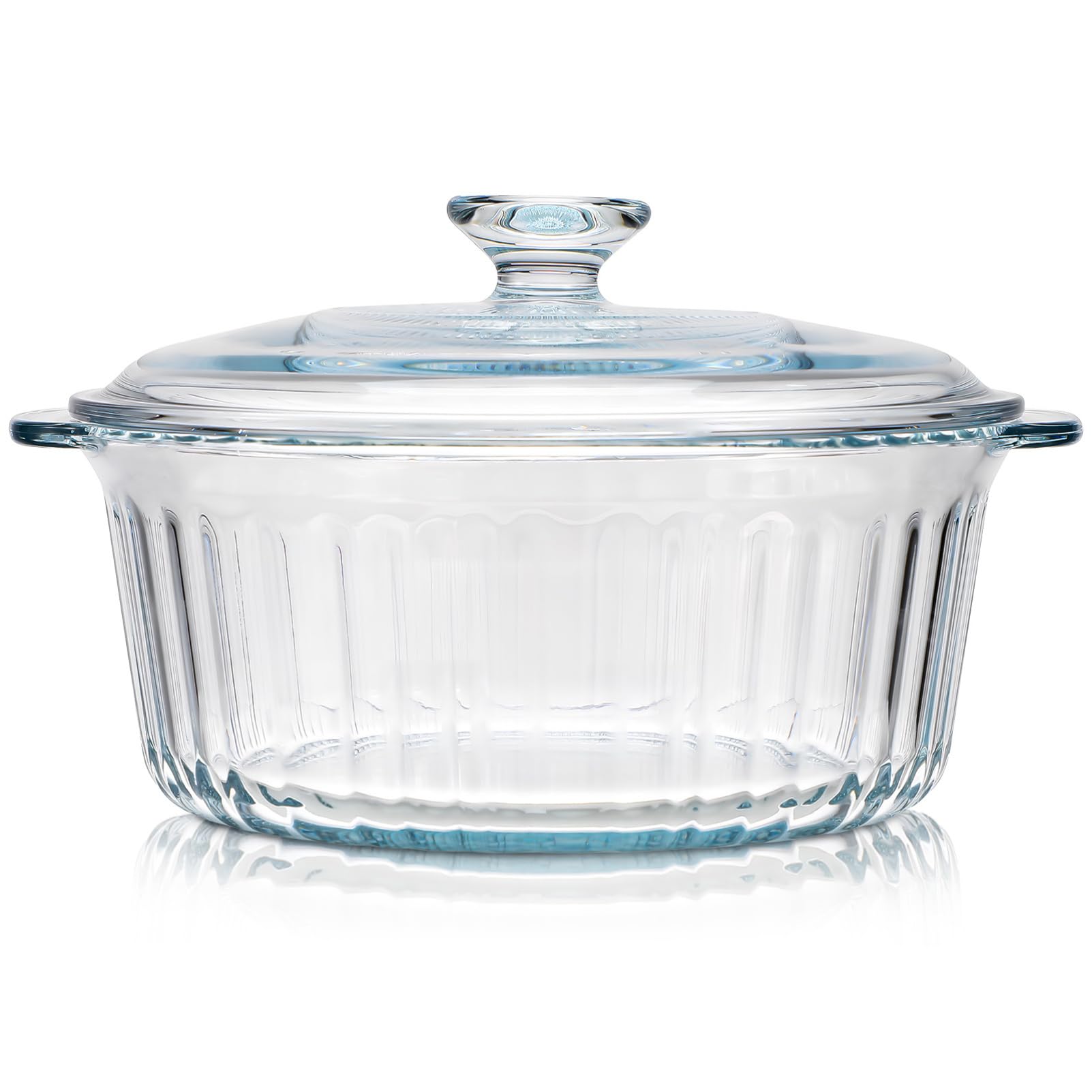 Marmite en verre 4L Cabilock avec couvercle cocotte transparente pour cuisson