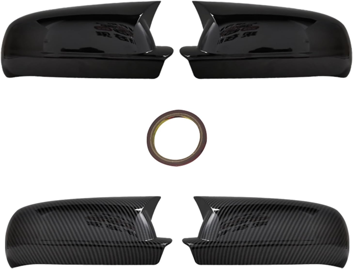 Bat Mirror Cover Fit for VW Fit for Golf 4 MK4 1997-2003 Rearview Mirror Cover 2Pieces Cover Glossy Black Car Shields Exterior Rearview Mirror Cover (Color : Carbon Fiber Pattern, Size : 1)