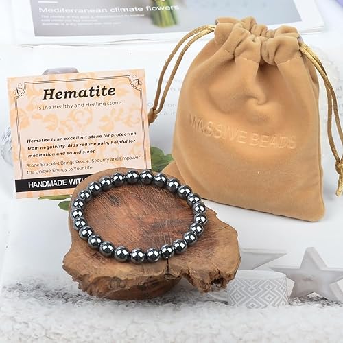 Vista 103 de MASSIVE BEADS Pulsera elástica de yoga hecha a mano con piedra natural, cristal curativo, energía, regalos para adultos unisex de 0.157 in, 0.236