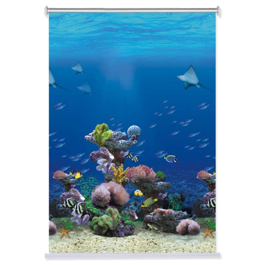 Roller Blinds Silver Nursery/Kitchens/Bedroom Blackout Roller Shades Window Blinds With A Pretty Sea World View - 60Cm/ 80Cm/ 100Cm/ 120Cm/140Cm Wide (Size : 120X120cm)