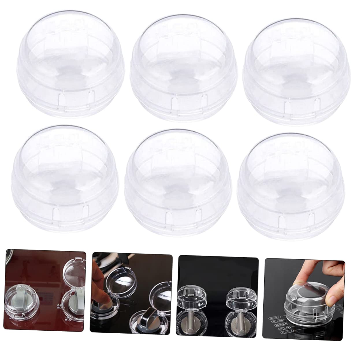 Yardwe 8pcs Gas Stove Knob Covers Safety Guards for Kitchen Heat-Resistant Protection for Stove Knobs Prevent Accidental Burns and Fires