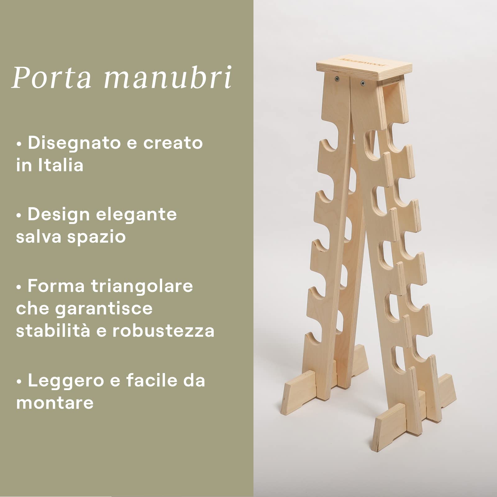 Meanswood Porta Manubri Palestra Casa – Rastrelliera Manubri, Porta Pesi Palestra Regolabili, Struttura in Legno, Portata massima 90 kg (10 Pesi)