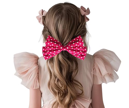 Miniatura 5 de MeeTHan Pinzas para el pelo con diseño de lunares color rosa con diseño de ratón bandas elásticas para disfraz M12 Minnie - orejas elásticas