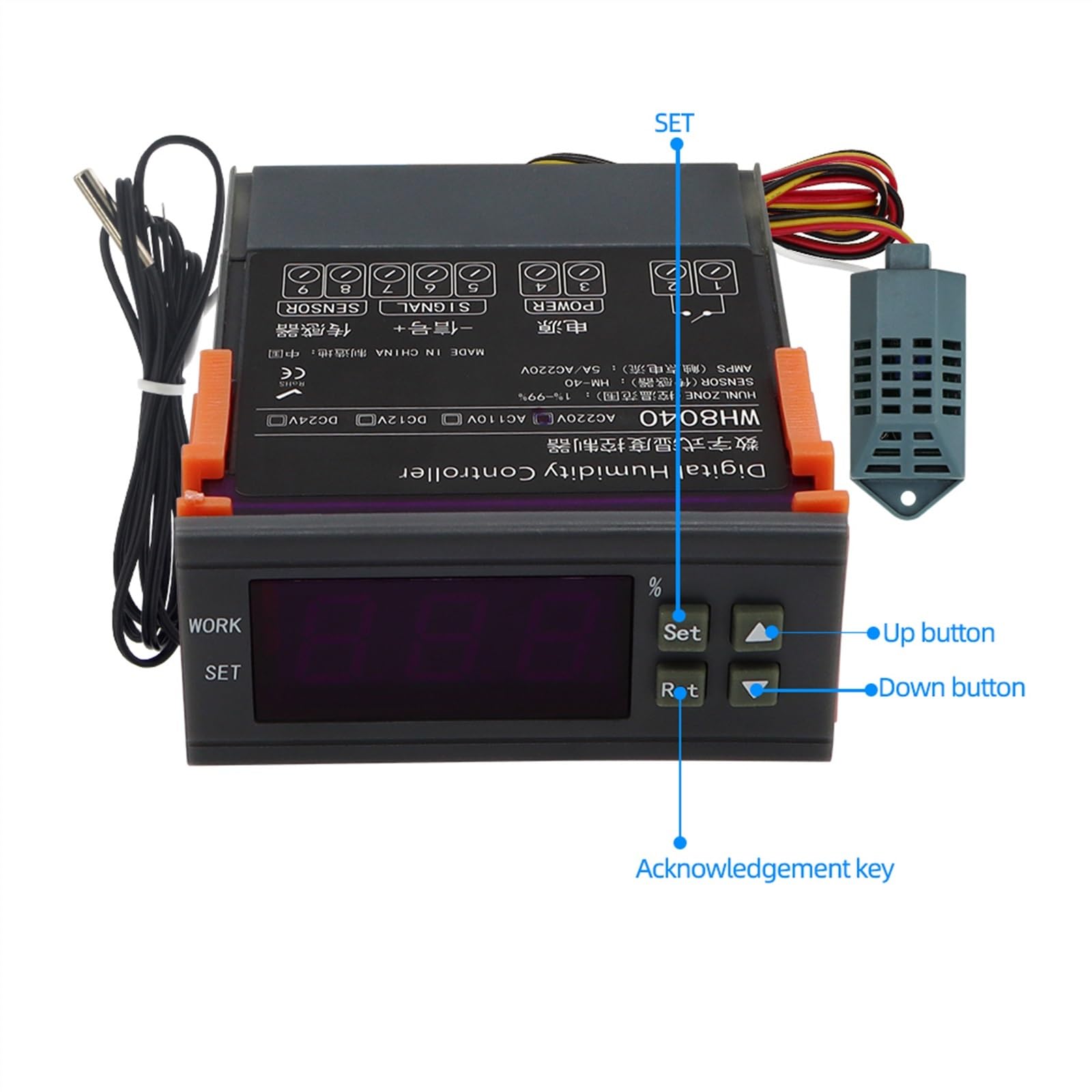 Cyfrowy higrometr STC-1000 STC-3028 STC-3008, regulator wilgotności, termometr, czujnik ogrzewania, chłodnica 24V/220V (STC-1000 DC24V)