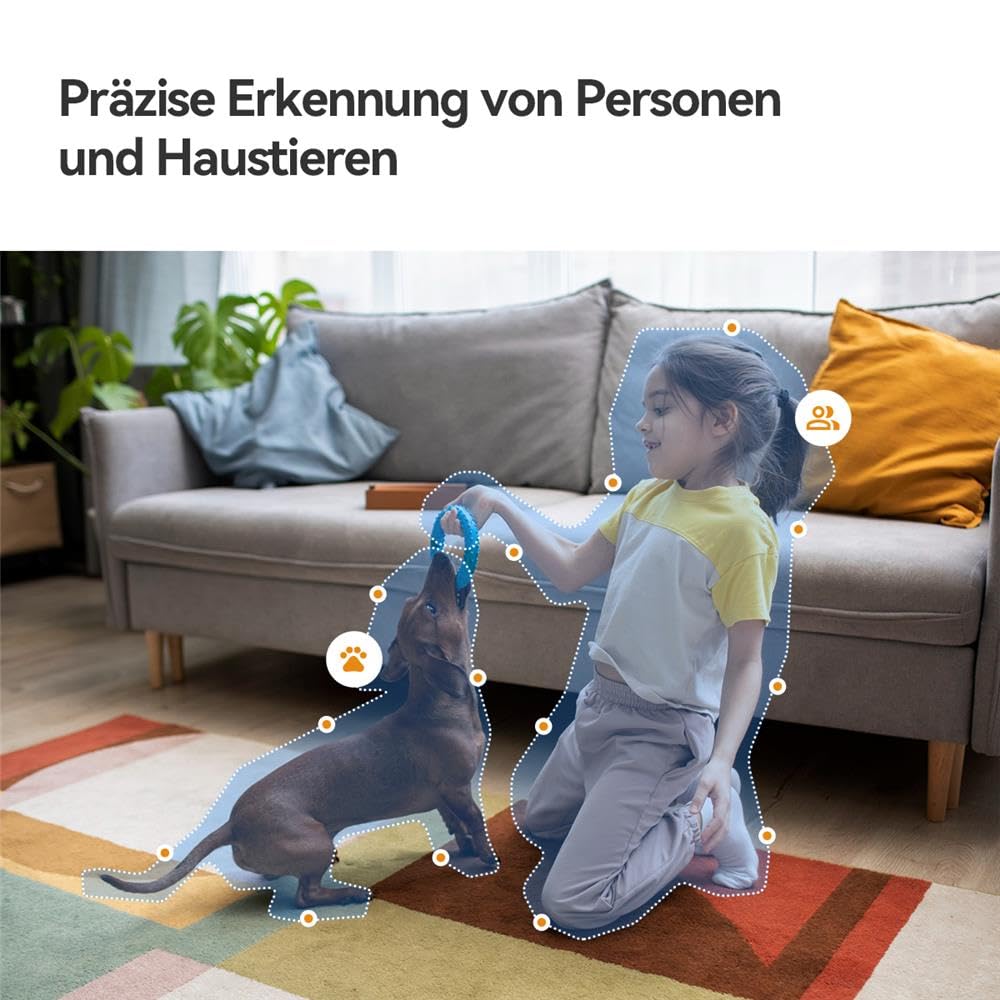 Imou Ranger Dual Pro 3MP+3MP WLAN Innenkamera mit 2 Objektiven, 360° PTZ, Dualband WiFi 6, Vollfarb-Nachtsicht, Personen- & Haustiererkennung, Auto-Tracking, Sirene, 2-Wege-Audio, microSD bis 256GB