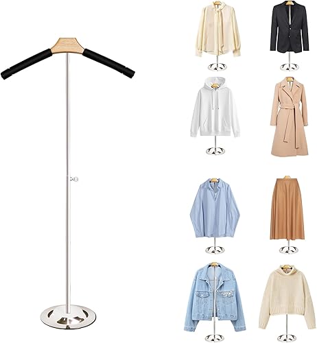 Miniatura 8 de Soporte para exhibición de camisas con altura ajustable de 20 a 36 pulgadas, torso de maniquí con acolchado de espuma, soporte premium para