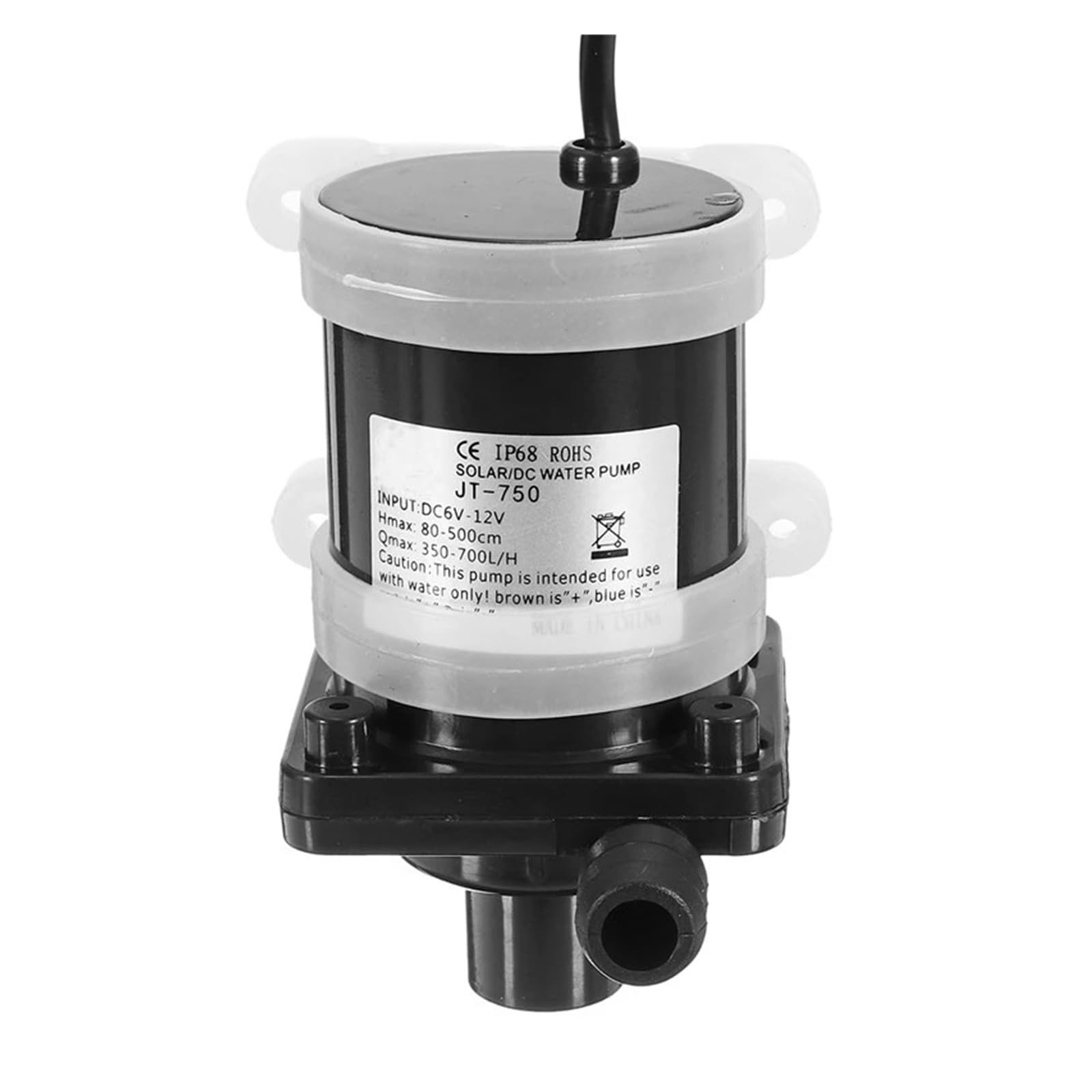 Peristaltic Pump, Super Quiet DC 12V 700L/H Brushless JT-750 Miniature Submersible Water Pump Fountain Solar