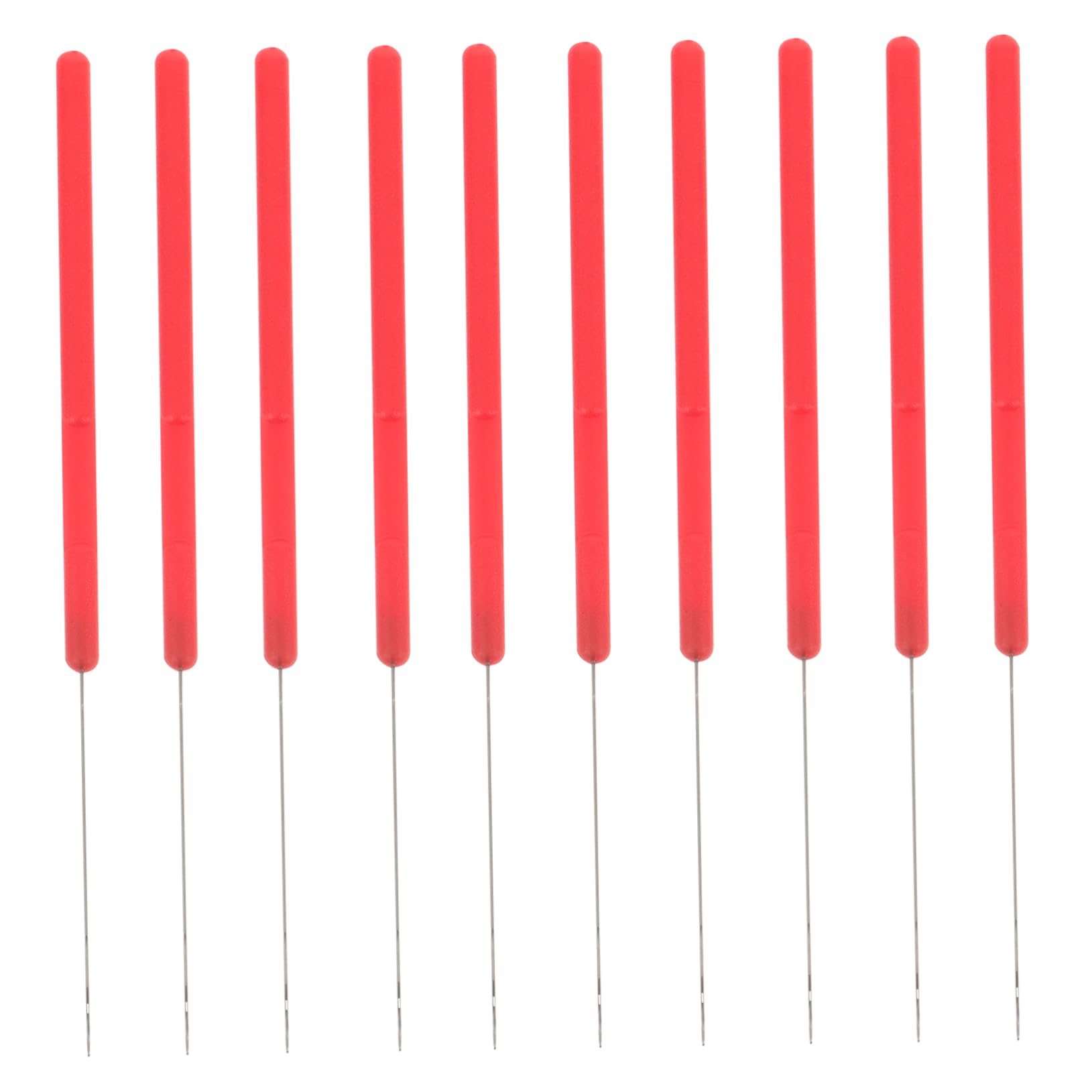 Housoutil 10pcs Plastic Handle Crochet Hooks Beading Needles Bead Threader DIY Beading Needles Jewelry Making Tools for Bead Jewelry Making