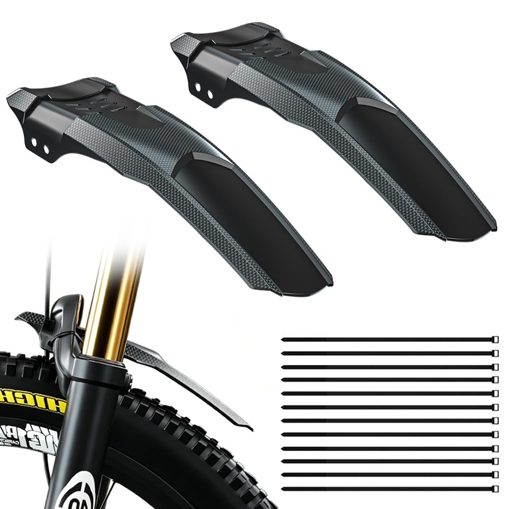 Nzkeuf Fahrrad Schutzblech Set, 2 Stück Schutzblech Mountainbike, MTB Schutzblechs Vorne & Hinten, Lochfreie Montage, Schnelle Demontage, Universal Schutzbleches für Fahrräder von 20-29 Zoll Sport & Freizeit