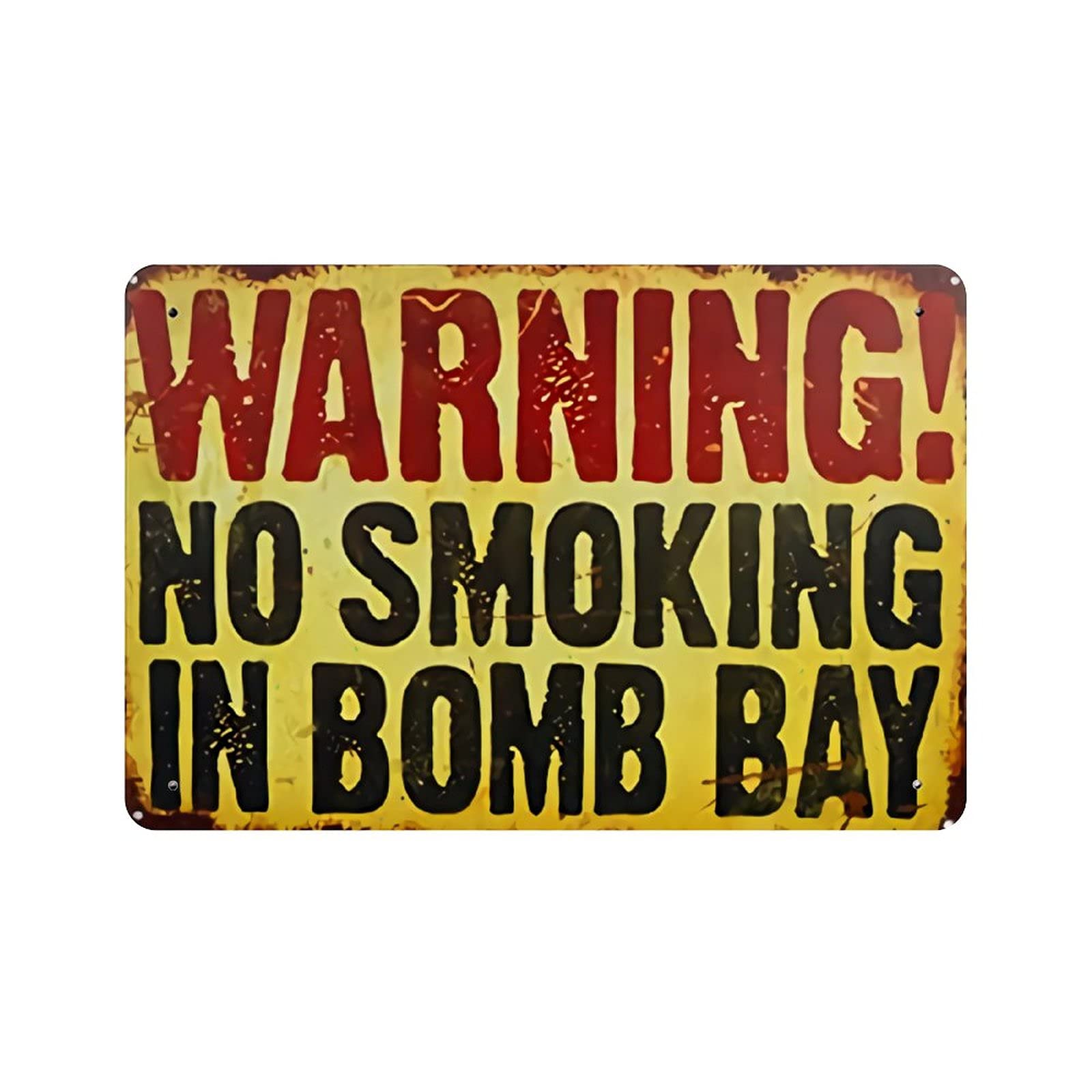 KEYGAMER Danger Sign-warning No Smoking In Bomb Bay Metal Tin Sign, Vintage Plaque Poster Garage Bar Home Wall Decor 8 X 12 Inches