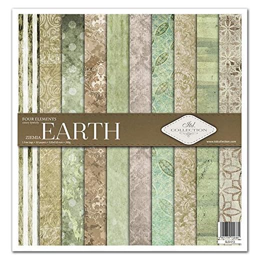 ITD Collection - Paquete de scrapbooking de 12 x 12 pulgadas, papel de scrapbooking, papel decorativo, decoupage, fabricación de tarjetas, tamaño de papel - 310 x 320 mm (Four elements-Earth -SLS-013)