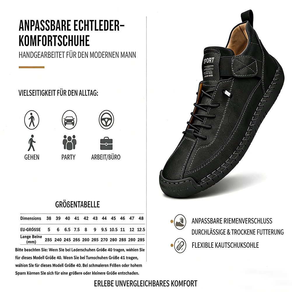 2026 Upgrade Montela Sneakers, Zapatillas ortopédicas cómodas e indoloras, cómodos zapatos de cuero de apoyo, zapatos descalzos impermeables, 36-48 EU