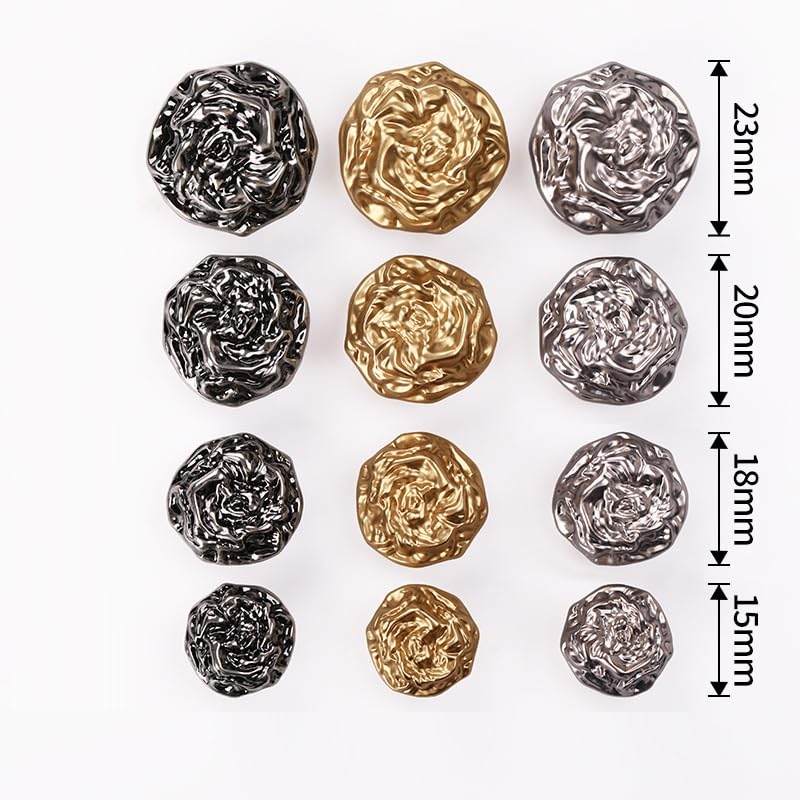 Metalowe guziki do płaszczy, 20 szt. Guzików z trzonkiem, Fashionfor ubrania, swetry rozpinane, płaszcze, projekty rękodzielnicze(Vintage silver,20 mm)