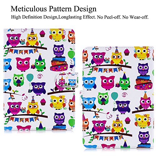 Universal 10.0 Tablet Case, Artyond Pu Leather Folio Stand Card Slot Case For Ipad 9.7 2018 2017/ Ipad Air 1 2/ Galaxy Tab A 10.1/ Tab E 9.6/ Fire Hd 10/ And More 9.0-10.5 Inch Tablet (Owls) #TOP4