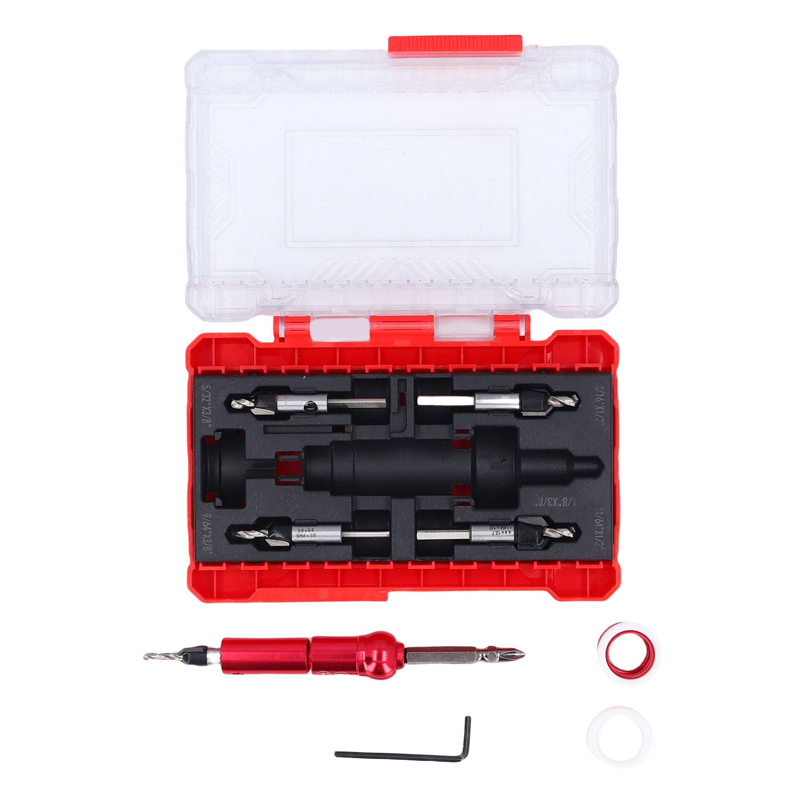 Juego de brocas para fresar, profundidad ajustable eficaz para proyectos de carpintería, material de acero, kit de 5 piezas para profesionales