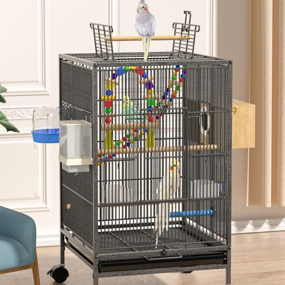 Amazon | 鳥かご 大型のインコケージ 大きな金属オウムバードケージ