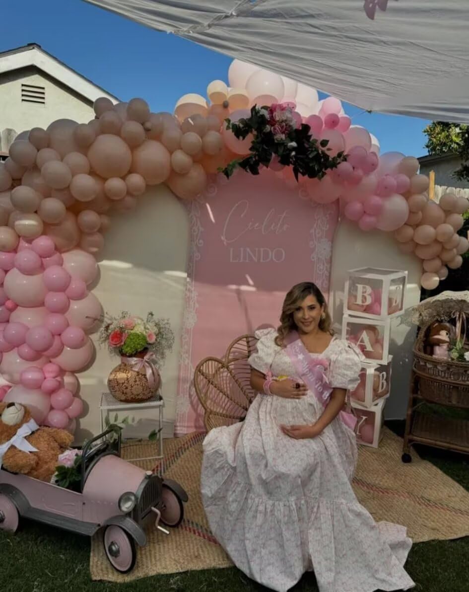 Pink Mexican Talavera Arch Backdrop Cover 7.2FT Mexico Fiesta Stretchy Spandex Arch Stand Cover for Wedding Baptismx Birthday Bridal Shower Fiesta Party Decoration