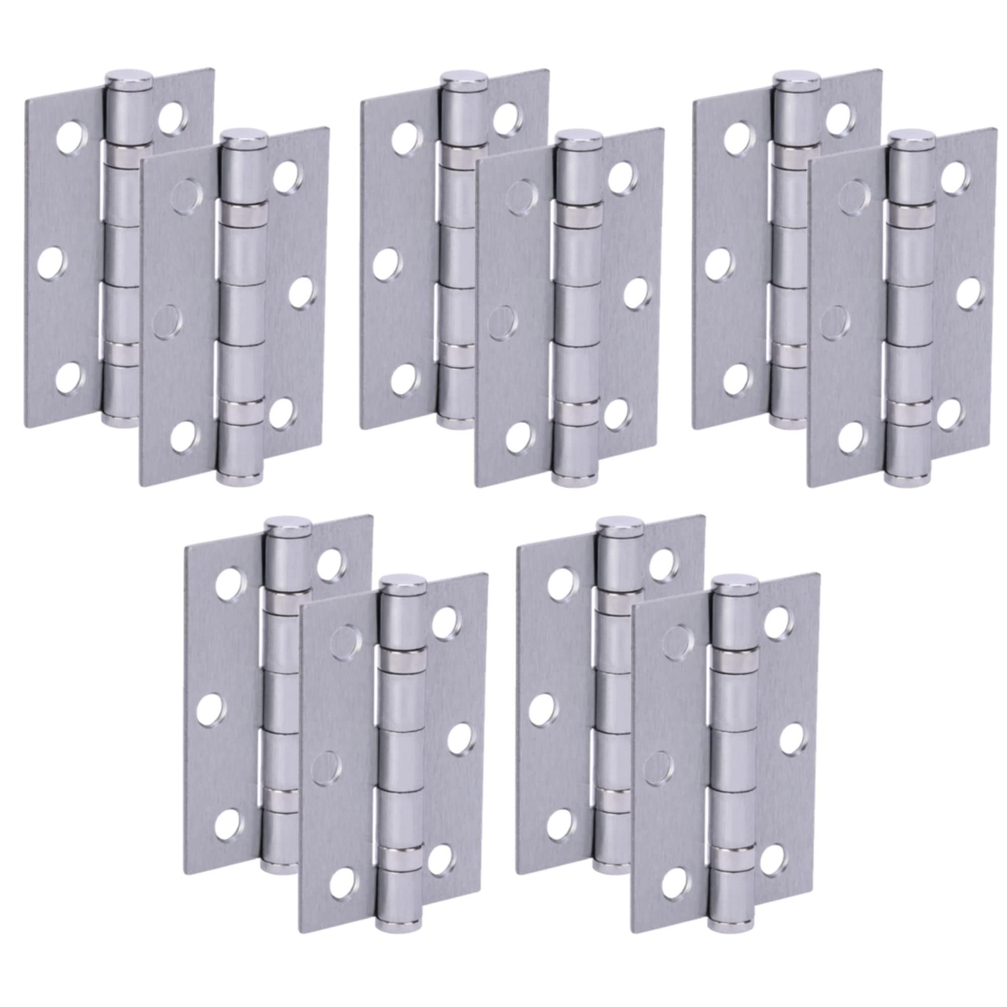 HANDLEZONE® Door Hinges 5 Pairs 76mm / 3 inch Ball Bearing, with Screws - Satin Chrome