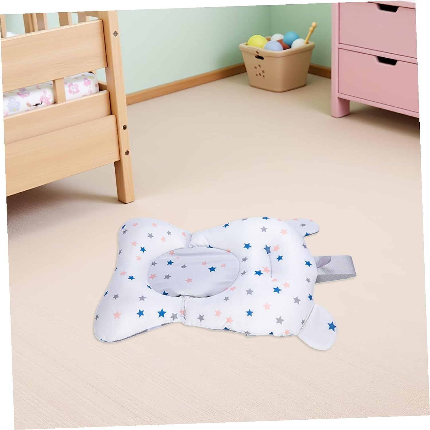 Bath Cushion and Bathtub Seat for and, Breathable Mesh Suspension Pad with Star Pattern, Newborn Bath Support for Safe Summer Bathing