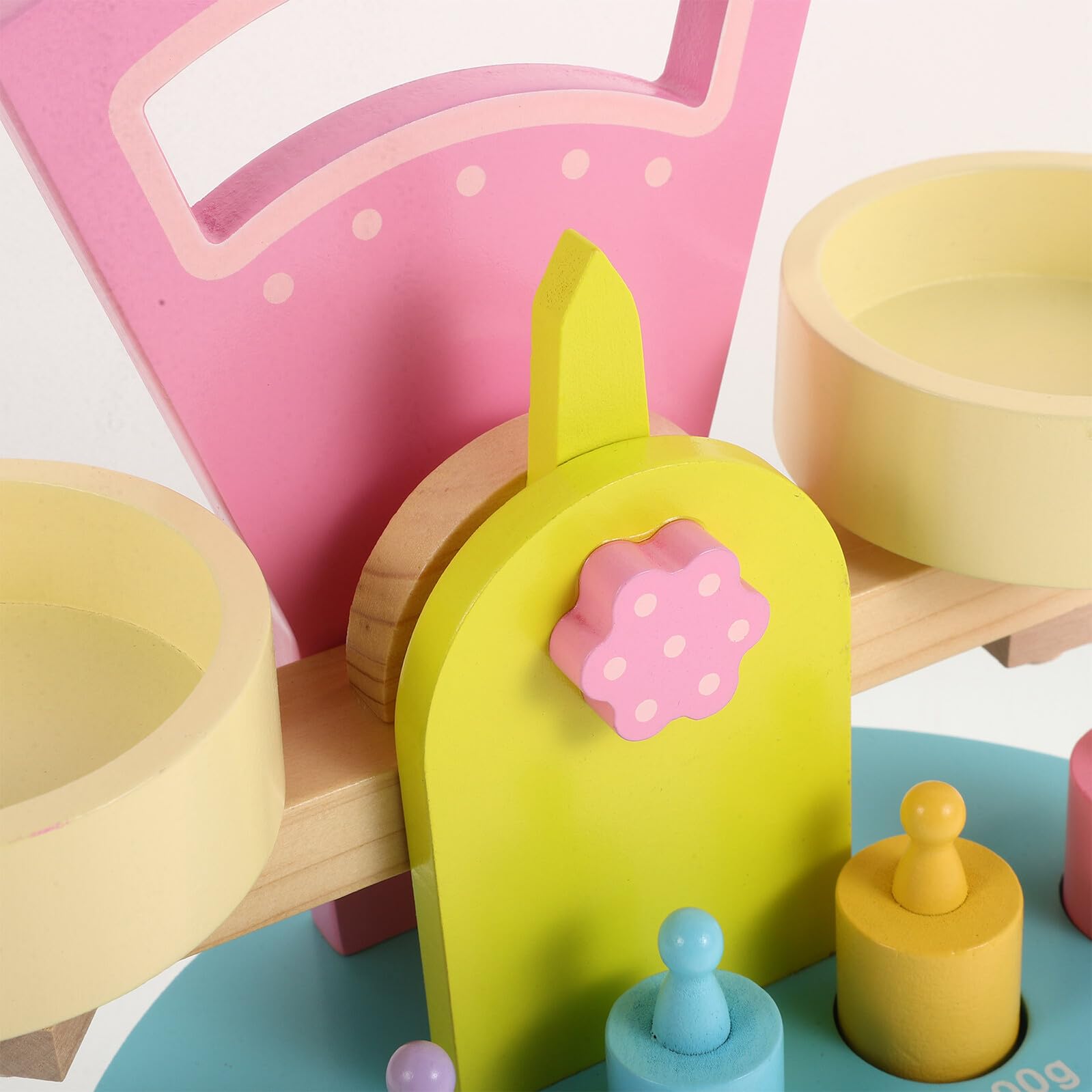 Báscula de Madera Bloques Móviles, Juguete Didáctico de Conteo y Equilibrio, Kit Educativo Montessori para Aprendizaje Matemático y Desarrollo Cognitivo Infantil