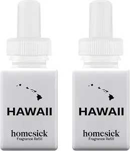 Pura & Homesick Home Scent Refill - Smart Clean Air Diffuser Fragrance - Up to 120-Hours of Luxury Fragrance per Refill - Household Essential - 2 Pack, Hawaii