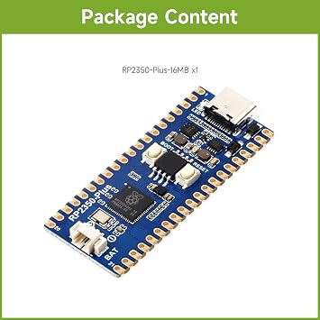 Waveshare RP2350-Plus Development Board, A Low-Cost, High-Performance Pico-Like MCU Board Based On Raspberry Pi RP2350A Dual-core & Dual-Architecture Microcontroller, 16MB Flash Memory