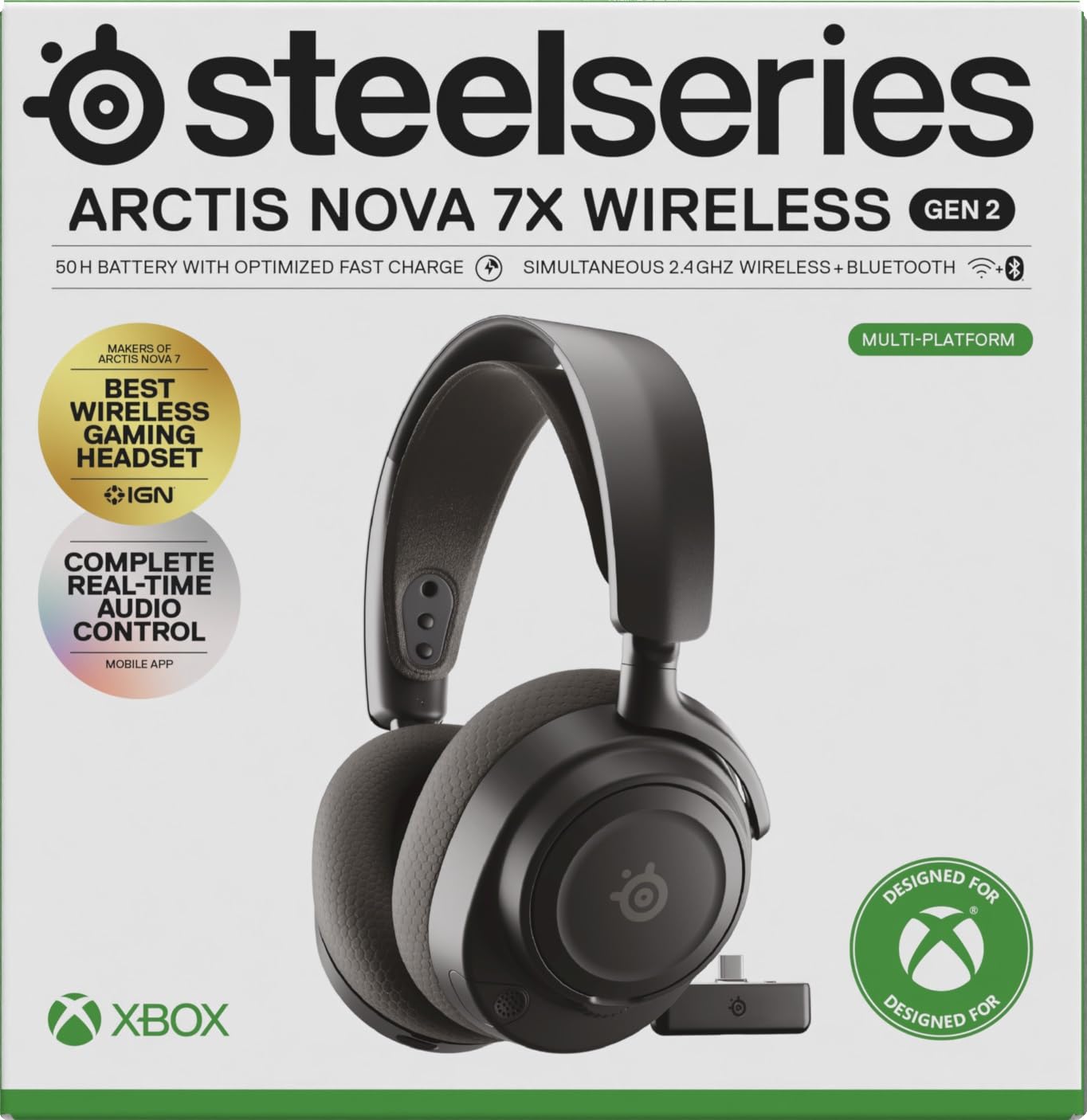 SteelSeries Arctis Nova 7X Wireless Gen 2 Xbox Headset - Gaming Headset Wireless - 2,4 GHz+ Bluetooth - Schwarz
