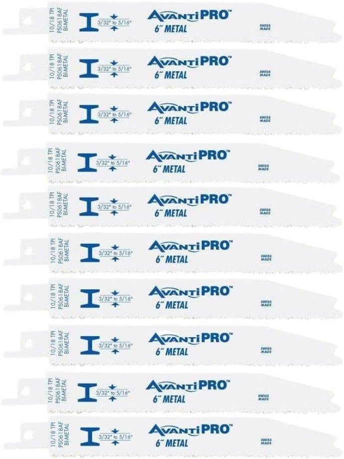 Bi-Metal Reciprocating Saw Blades for Metal, 10-Pack