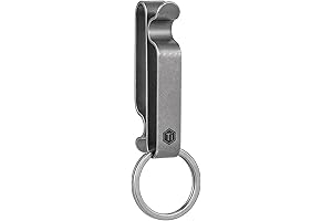 KM00 Titanium Belt Loop Keychain Clip: Double-Sided Quick Release Key Holder